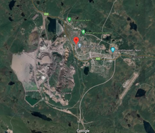 Satellite image of Kiruna. Source: Google Maps. Satellite image of Kiruna. Source: Google Maps.