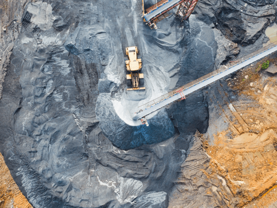 Mineração a céu aberto Mineração a céu aberto vista de cima
