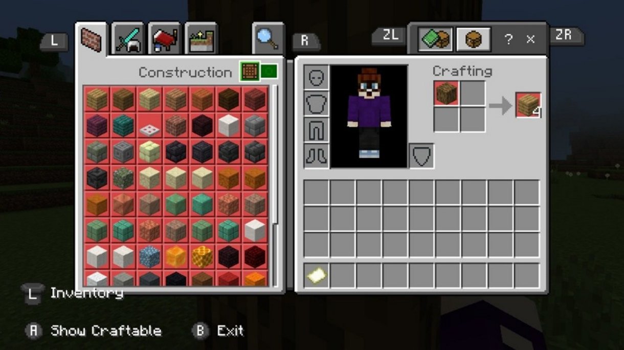 Visualização do inventário no Minecraft