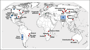 Location of major lithium deposits in pegmatites and brines worldwide. Source: Kesler et al. (2012). Shaded rectangles represent the distribution of salt flats in South America and China. Location of major lithium deposits in pegmatites and brines worldwide. Source: Kesler et al. (2012). Shaded rectangles represent the distribution of salt flats in South America and China.