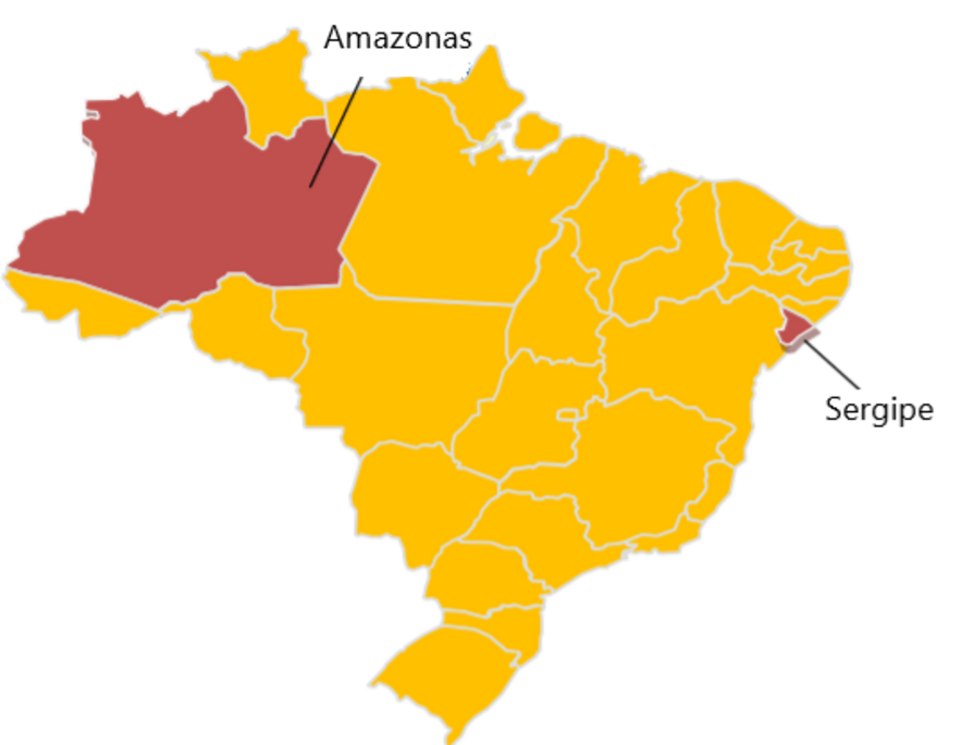 Um mapa com as reservas brasileiras de potássio