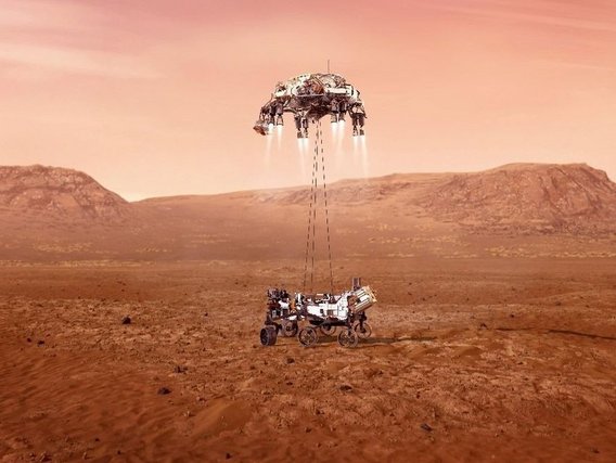 Mars Perseverança é descarregada em Marte