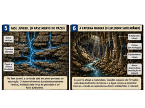 Figura: Infográfico "A Gênese de uma Caverna" . Fonte: Elaborado pelo autor (2026), com ilustrações geradas por Inteligência Artificial.