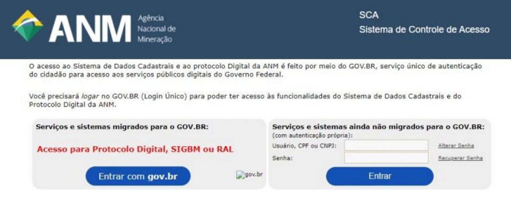 Print da Tela Inicial do sistema Ral Web