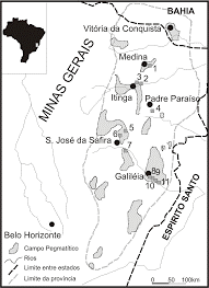 Eastern Pegmatitic Province of Brazil. Source: (KAHWAGE, 2003) Eastern Pegmatitic Province of Brazil. Source: (KAHWAGE, 2003)